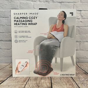 New Calming Cozy Massaging Heating Blanket Wrap Sharper Image